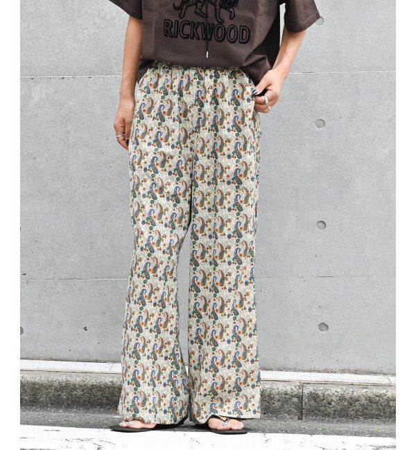 OUTDOOR PRODUCTS Usual Things「ペイズリープリントイージーパンツ セットアップ対応可」|スラックス|