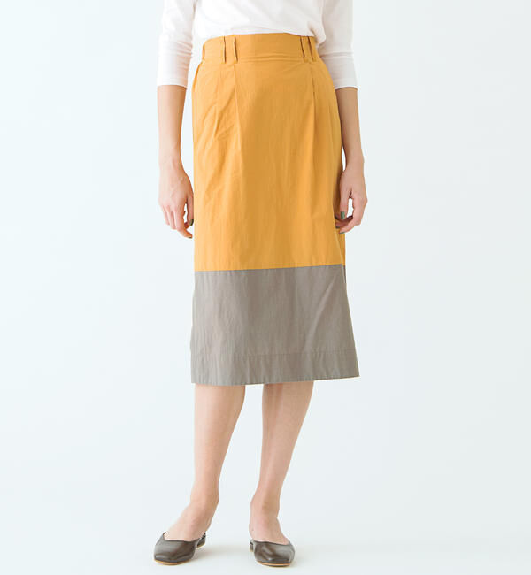 GALERIE VIE「コンパクトコットン Iラインイージースカート」|タイト|