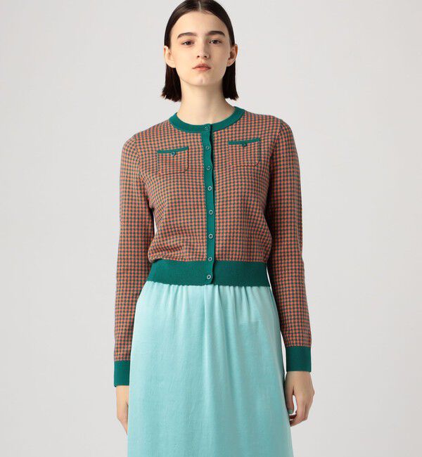 CABaN「コットンカシミヤ ギンガムチェックカーディガン」|カーディガン|