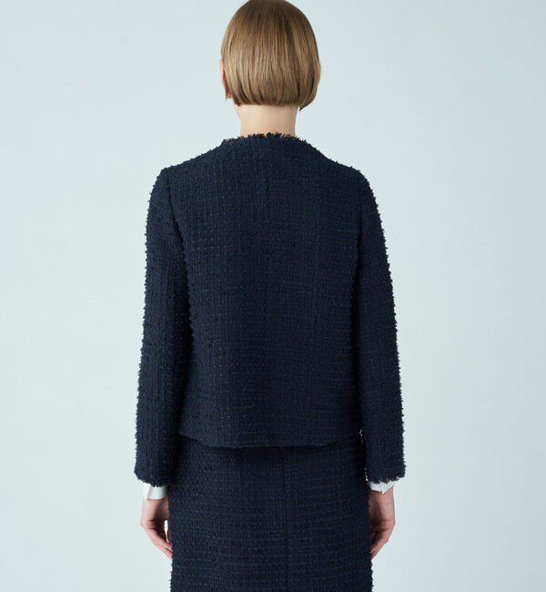 【専用】Ballsey ツイード ノーカラージャケット サイズ36 ネイビー ミックスヤーンツイード ノーカラージャケット（Ballsey）｜ルミネの