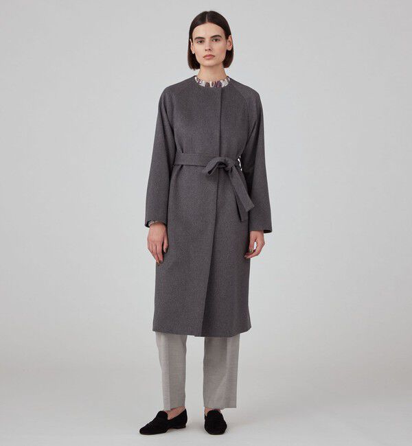 ピュアカシミヤ ノーカラーコート（TOMORROWLAND collection）｜ルミネ