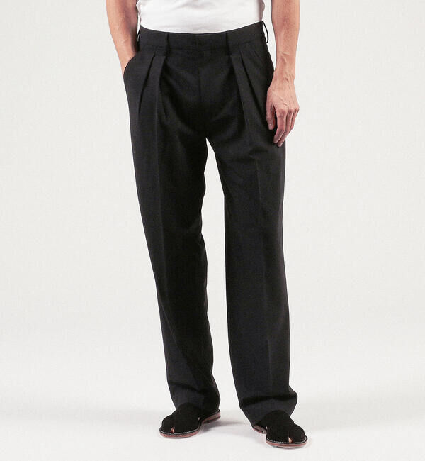 TOMORROWLAND BUYING WEAR「Cellardoor Boger ポリエステルウール 2プリーツストレートスラックス」|スラックス|