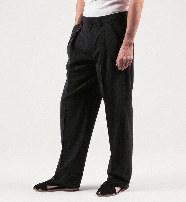 TOMORROWLAND BUYING WEAR「Cellardoor Boger ポリエステルウール 2プリーツストレートスラックス」|スラックス|