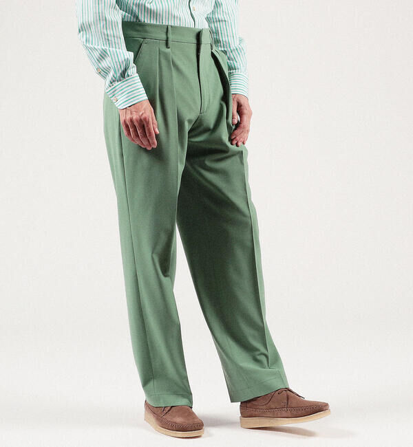TOMORROWLAND BUYING WEAR「Cellardoor Boger ポリエステルウール 2プリーツストレートスラックス」|スラックス|