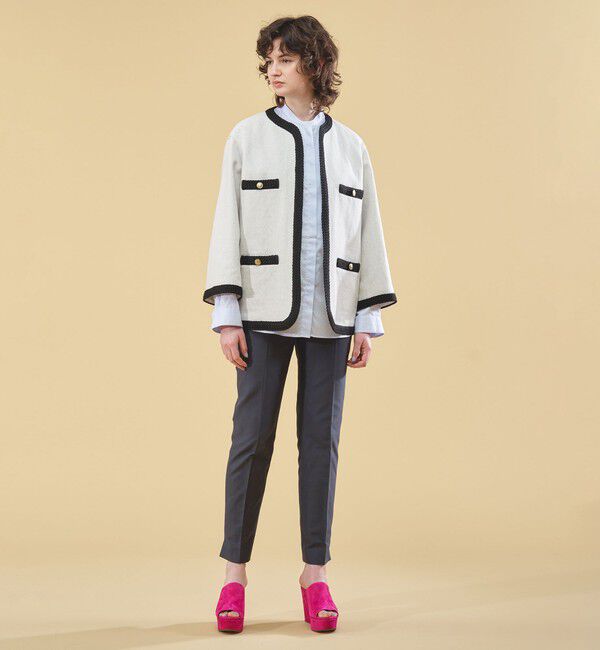 DES PRES「コットンシルクグログラン シガレットパンツ」|スラックス|