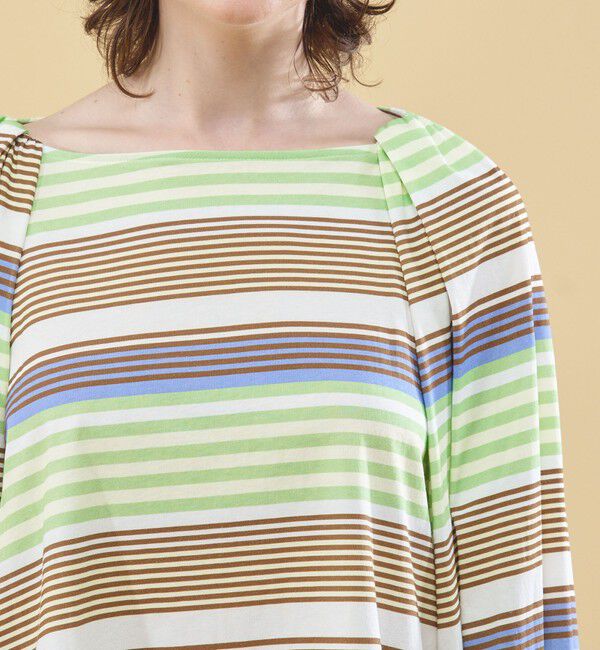 DES PRES「プレーンジャージーランダムストライプ パフスリーブプルオーバー」|Tシャツ・カットソー|