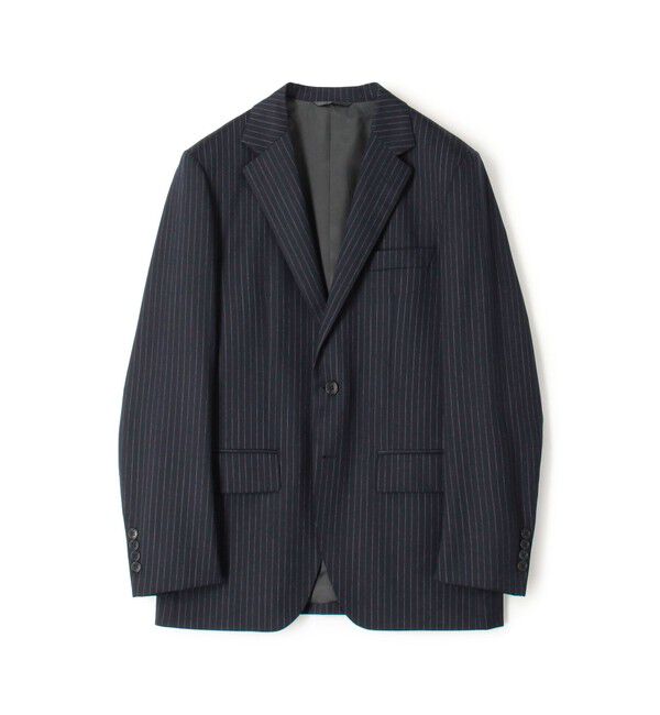 TOMORROWLAND MENS「Super100'sウール ピンストライプ シングルブレステッド2Bジャケット」|テーラードジャケット|68 ネイビー系