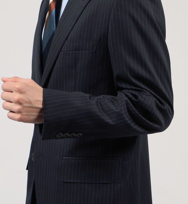 TOMORROWLAND MENS「Super100'sウール ピンストライプ シングルブレステッド2Bジャケット」|テーラードジャケット|