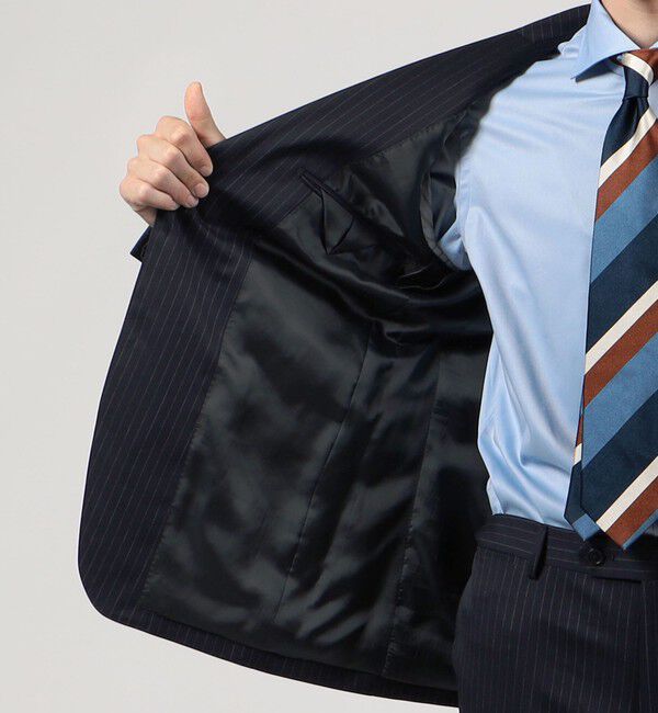 TOMORROWLAND MENS「Super100'sウール ピンストライプ シングルブレステッド2Bジャケット」|テーラードジャケット|