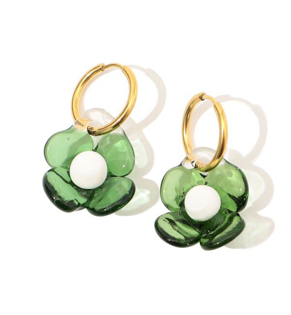 TOMORROWLAND GOODS「LEVENS PRETTY BABY HOOPS ピアス」|ピアス|56 グリーン系