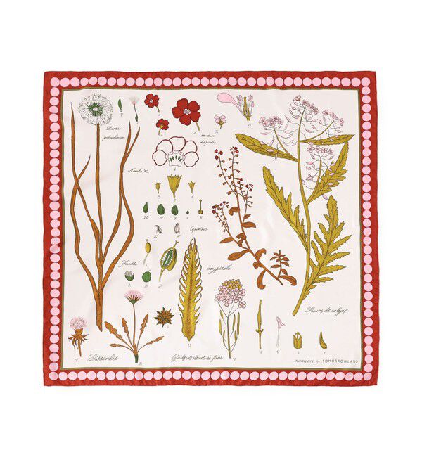 TOMORROWLAND GOODS「【別注】MANIPURI FLOWER BOOK スカーフ 」|バンダナ・スカーフ|32 ピンク系