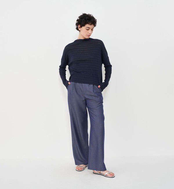 GALERIE VIE「 シアーボーダーリブ ボトルネックプルオーバー」|Tシャツ・カットソー|