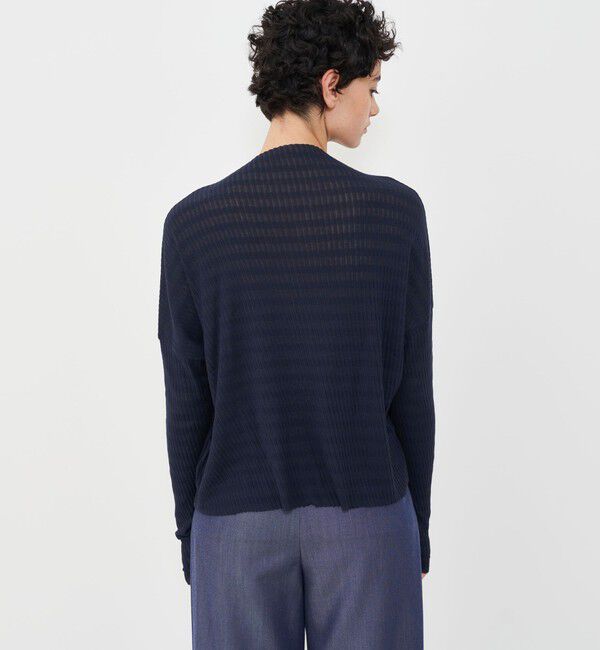 GALERIE VIE「 シアーボーダーリブ ボトルネックプルオーバー」|Tシャツ・カットソー|