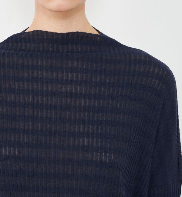 GALERIE VIE「 シアーボーダーリブ ボトルネックプルオーバー」|Tシャツ・カットソー|