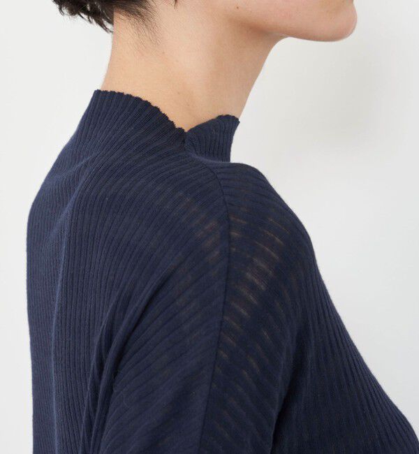 GALERIE VIE「 シアーボーダーリブ ボトルネックプルオーバー」|Tシャツ・カットソー|