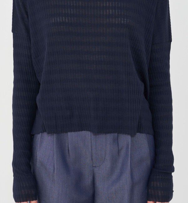 GALERIE VIE「 シアーボーダーリブ ボトルネックプルオーバー」|Tシャツ・カットソー|