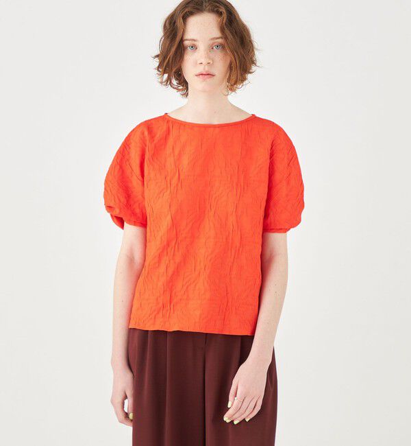 Ballsey「フラワージャカード ツイストスリーブブラウス」|シャツ・ブラウス|