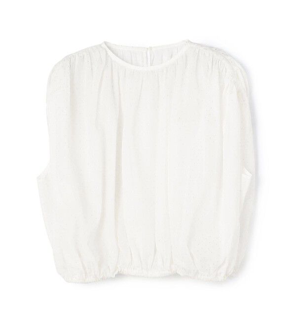 TOMORROWLAND collection「シルバードットプリント バブルギャザーブラウス」|シャツ・ブラウス|82 ホワイト系