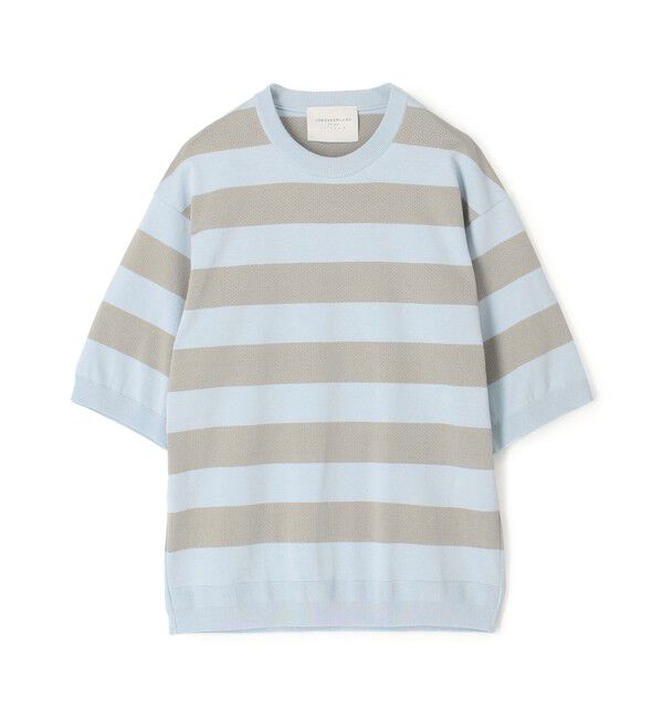 TOMORROWLAND MENS「TOMORROWLAND tricot コットンナイロン ニットTシャツ」|ニット・セーター|64 ブルー系