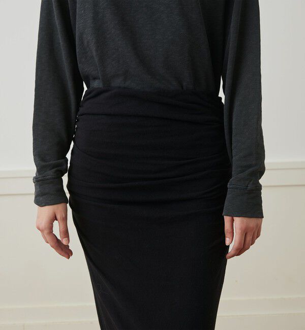 JAMES PERSE「ブラッシュドコットンジャージー サイドシャーリングスカート WRBJ5960」|タイト|