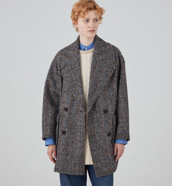 24AW【MACPHEE】へリンボンスライバー ダブルブレストコート へリンボンスライバー ダブルブレストコート（MACPHEE）｜ルミネの