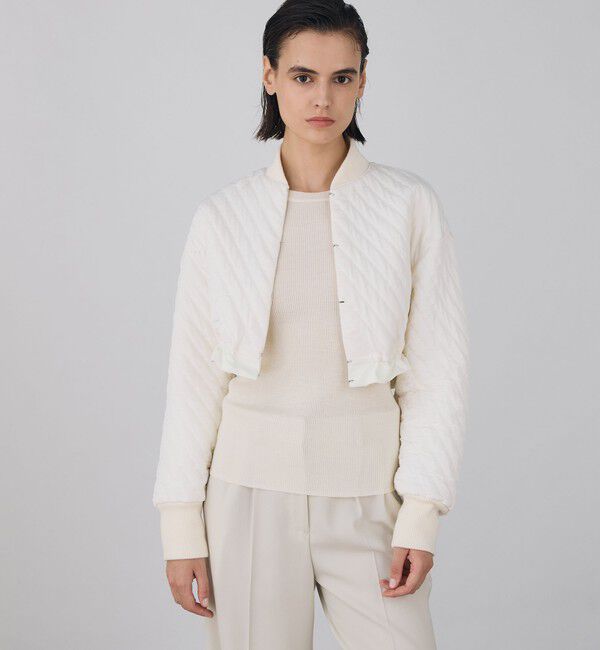 DES PRES「ポリエステルスムースダブルクロス クロップドブルゾン」|ブルゾン・スタジャン|