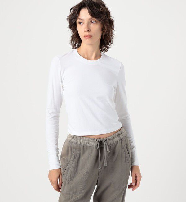 JAMES PERSE「コットンポリエステル クロップドTシャツ WMTP3925」|Tシャツ・カットソー|