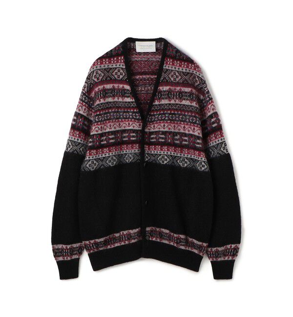 TOMORROWLAND MENS「TOOMRROWLAND tricot ナイロンモヘヤウール フェアアイルジャガード カーディガン」|カーディガン|18 ブラック系
