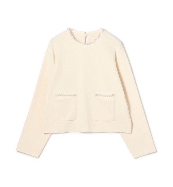 Ballsey「パールコンビ ポケットプルオーバー」|ニット・セーター|11 ホワイト