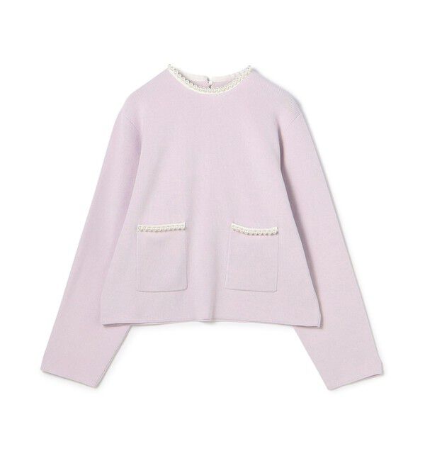 Ballsey「パールコンビ ポケットプルオーバー」|ニット・セーター|71 ライトパープル