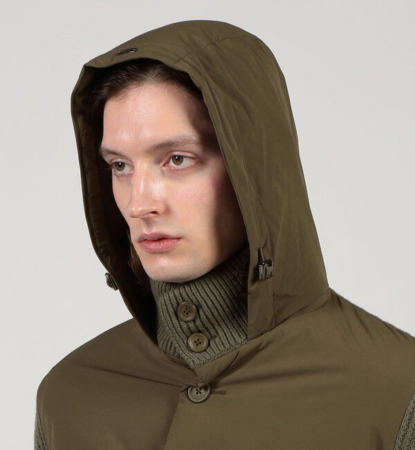 TOMORROWLAND BUYING WEAR「HERNO ナイロンコンビ フーデッド ニットブルゾン」|ブルゾン・スタジャン|