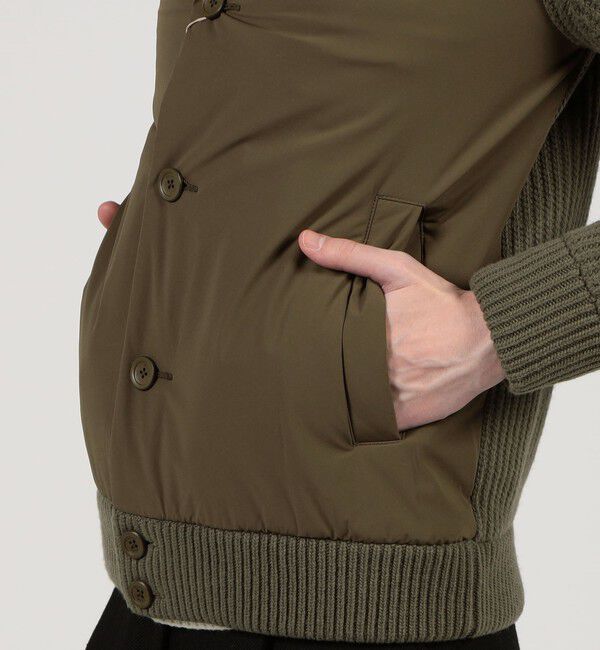 TOMORROWLAND BUYING WEAR「HERNO ナイロンコンビ フーデッド ニットブルゾン」|ブルゾン・スタジャン|