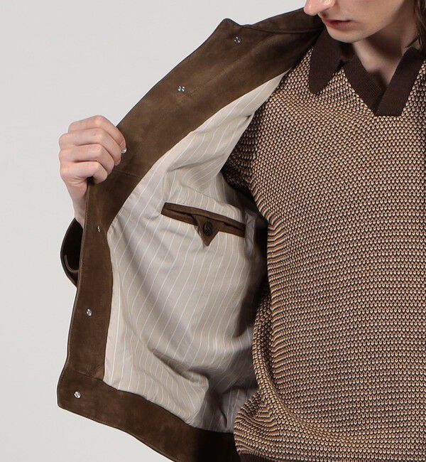 TOMORROWLAND MENS「【別注】EMMETI ラムスエード トラッカージャケット」|ブルゾン・スタジャン|