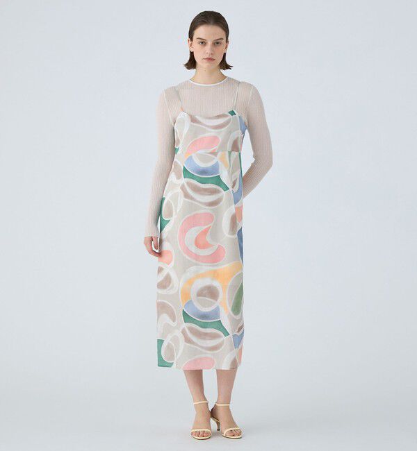 Ballsey「セルフロートプリント Iラインキャミソールワンピース」|ワンピース|