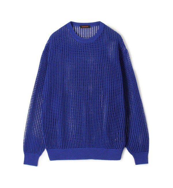 CABaN「CABaN コットンメッシュ クルーネックプルオーバー」|ニット・セーター|65 ブルー