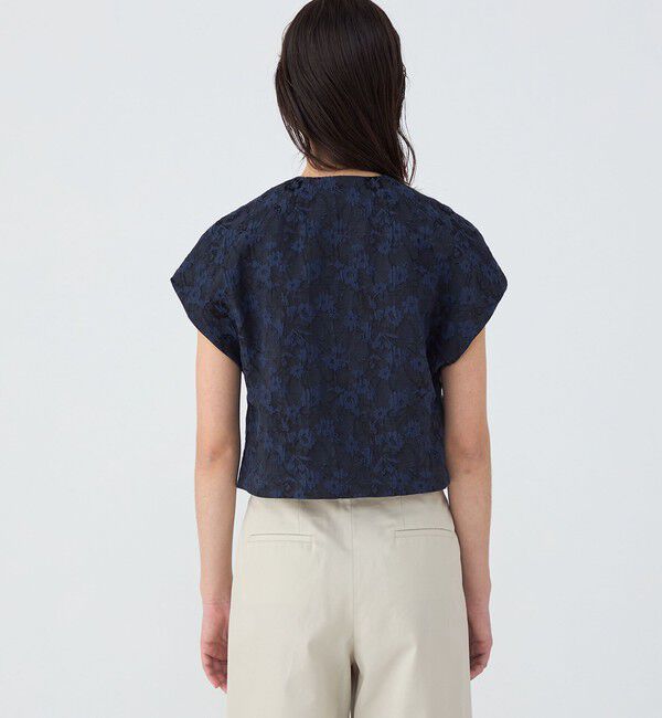 TOMORROWLAND collection「フラワージャカード ワイドスリーブショートジレ」|ベスト・ジレ|