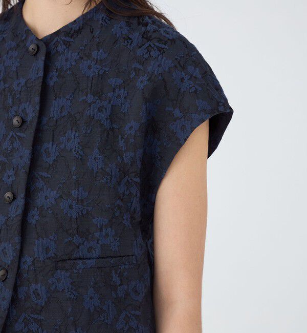 TOMORROWLAND collection「フラワージャカード ワイドスリーブショートジレ」|ベスト・ジレ|
