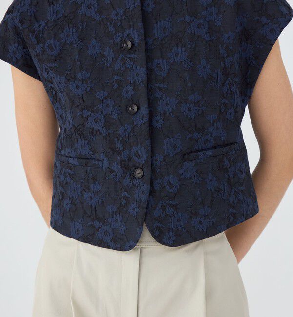 TOMORROWLAND collection「フラワージャカード ワイドスリーブショートジレ」|ベスト・ジレ|