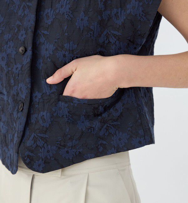 TOMORROWLAND collection「フラワージャカード ワイドスリーブショートジレ」|ベスト・ジレ|