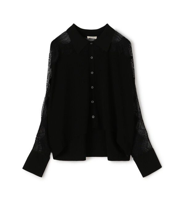 DES PRES「レースコンビニット シャツトップス」|ニット・セーター|19 ブラック