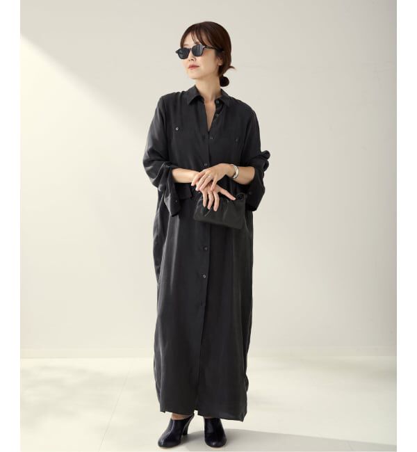 Plage「R&rsquo;IAM キュプラシャツワンピース」|ワンピース|グレー