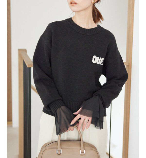 SLOBE IENA「《追加2》ラッフルスリーブチュールプルオーバー」|Tシャツ・カットソー|