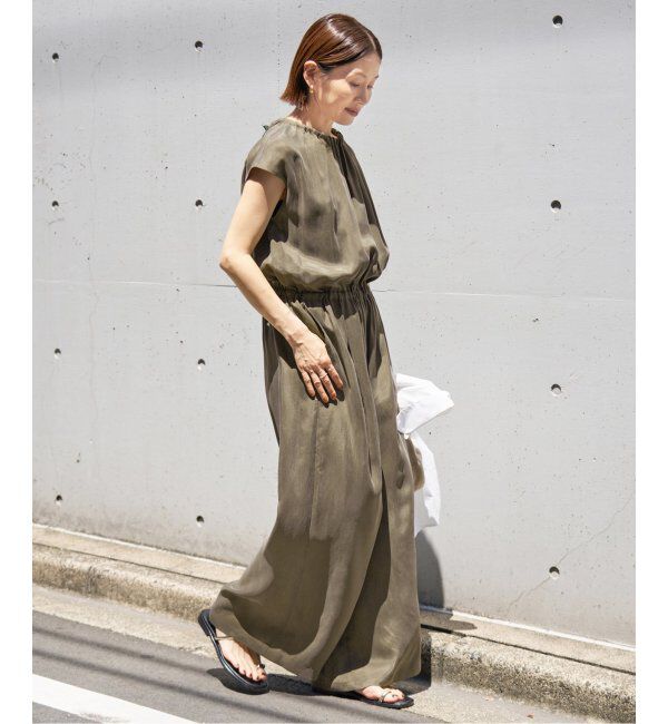 IENA「《追加2》キュプラギャザーネックオールインワン」|オールインワン|