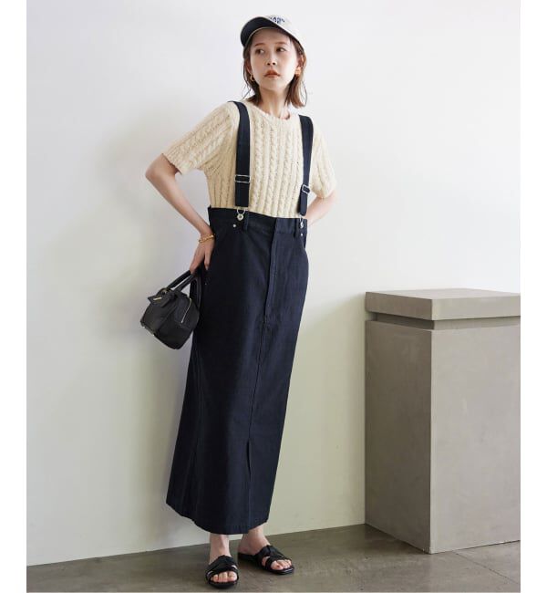 SLOBE IENA「《WEB限定/追加》ハイウエストジャンパースカート」|スカート|