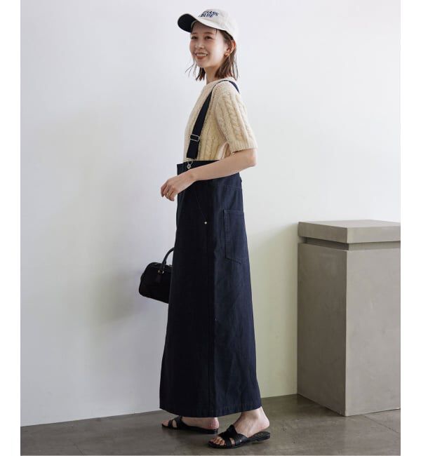 SLOBE IENA「《WEB限定/追加》ハイウエストジャンパースカート」|スカート|