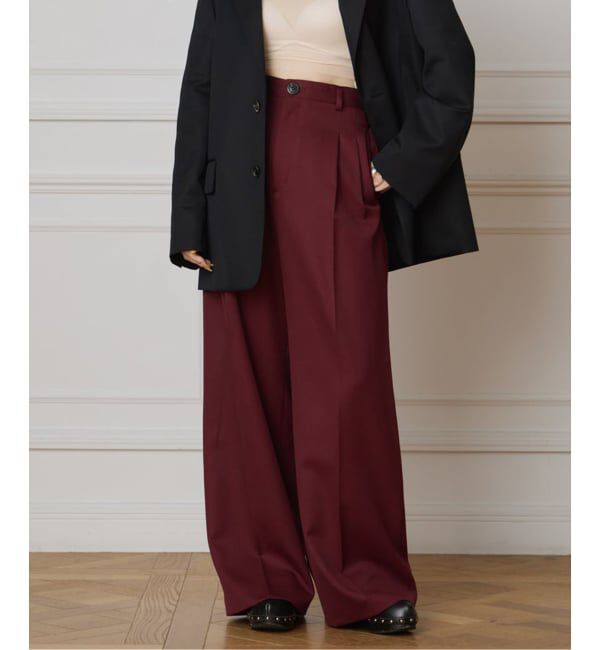 IENA LA BOUCLE「IENA LA BOUCLE サイドタックストレートパンツ」|スラックス|