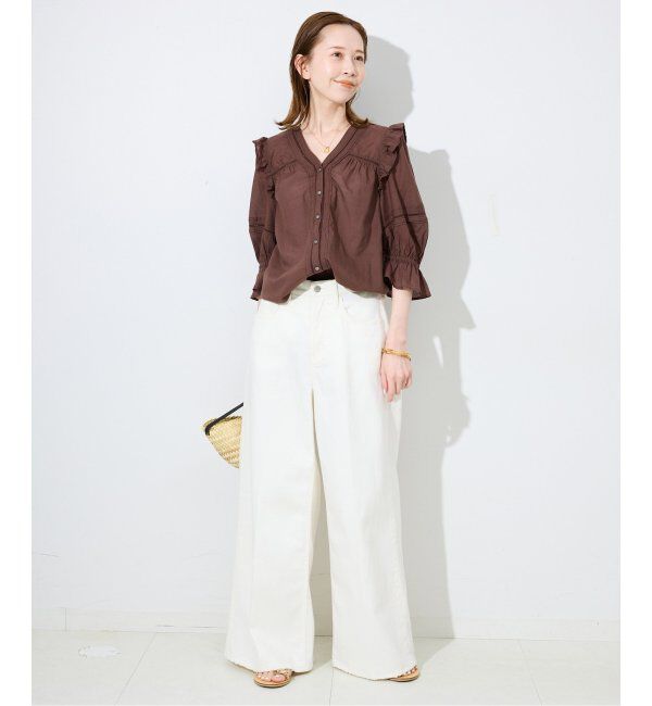 SLOBE IENA「《WEB限定/追加》コットンレーヨンレースブラウス」|シャツ・ブラウス|