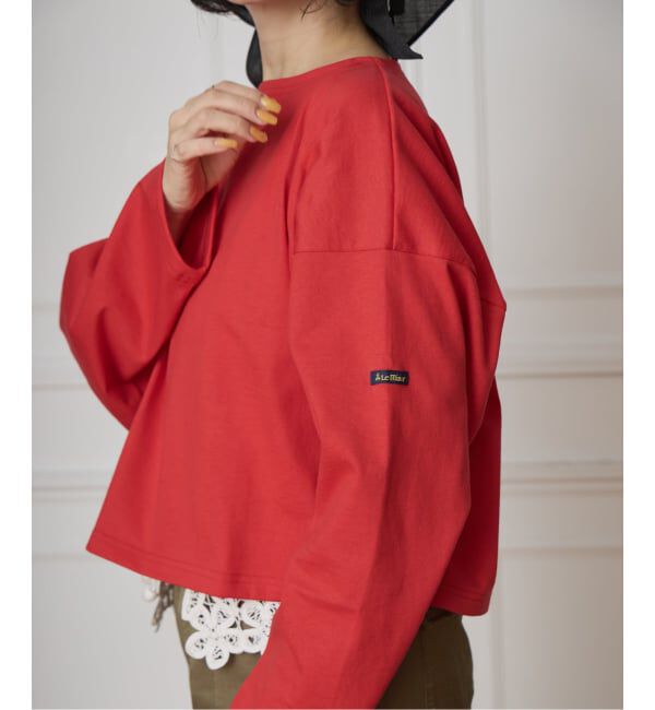 IENA LA BOUCLE「LE MINOR/ルミノア PETIT CHERI カットソー 20JG18304BLK/ROU」|Tシャツ・カットソー|