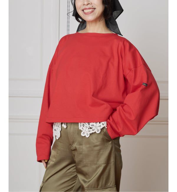 IENA LA BOUCLE「LE MINOR/ルミノア PETIT CHERI カットソー 20JG18304BLK/ROU」|Tシャツ・カットソー|レッド