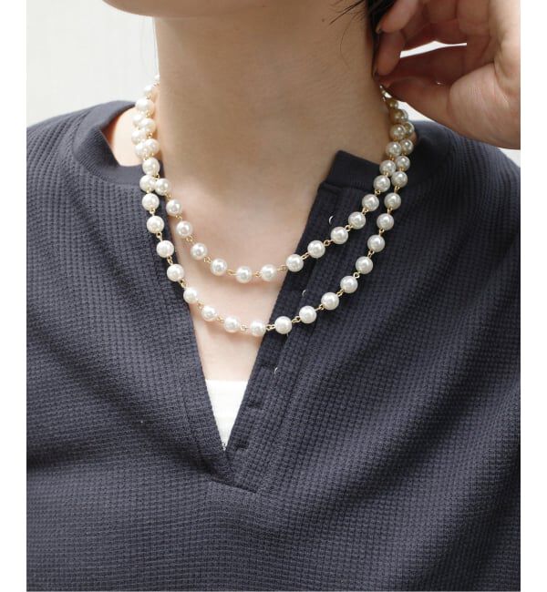 SLOBE IENA「SLOBE パールチェーンネックレス」|ネックレス|ホワイト